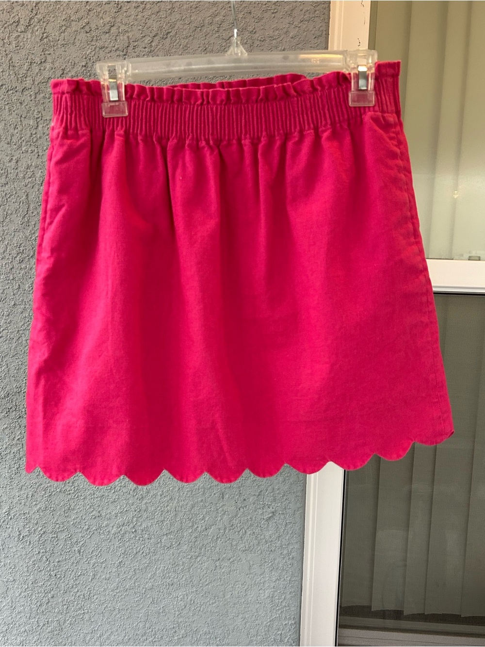 J.CREW Pink Linen Cotton Blend Scalloped Hem A-Line Skirt Size 8 Lined Pockets